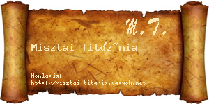 Misztai Titánia névjegykártya
